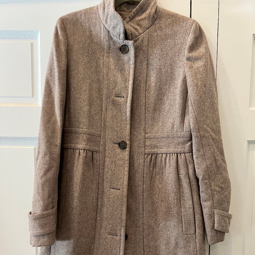 J.Crew Lady Day Coat Heather Oatmeal Warm Gray Size 10